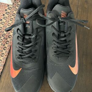 Nike Mens Precision 4 Sneaker Size 11 Black Camellia Chile Red Basketball Shoes